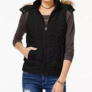 American RagJuniors' Hooded Puffer Vest with faux fur